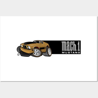 Mach 1 Gold with Black Stripe Posters and Art